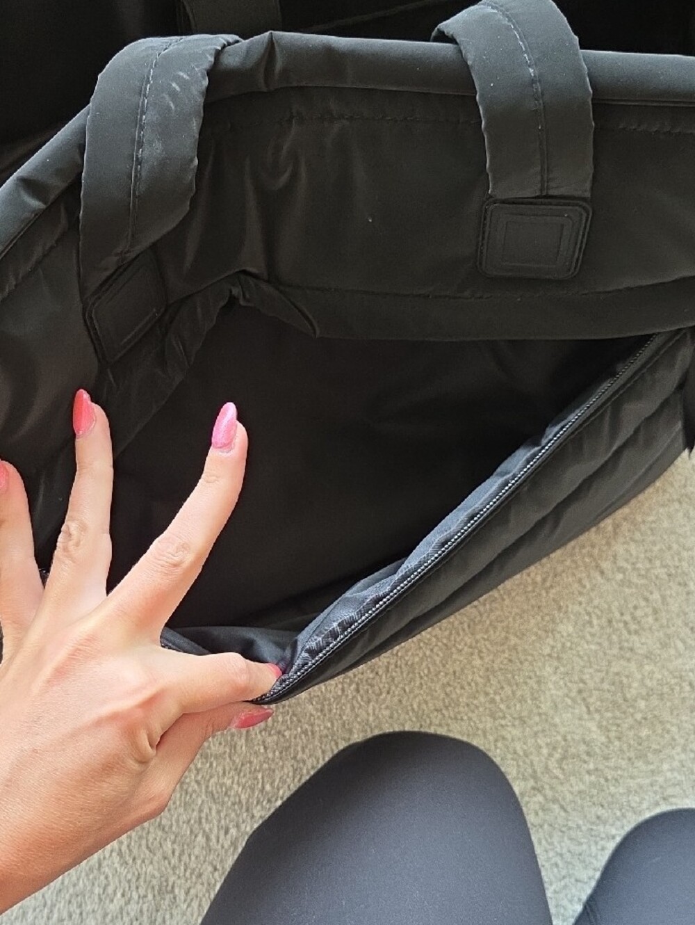 Black Quilted Duffel Tote Bag - Picture 2 of 12